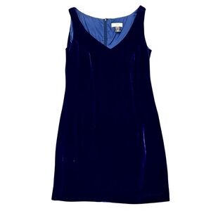 RTW Charleston Velvet Sleeveless Dress in Deep Purplish Navy